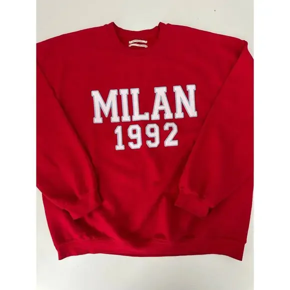Anthropolologie red milan crewneck sweatshirt size large - Picture 2 of 6